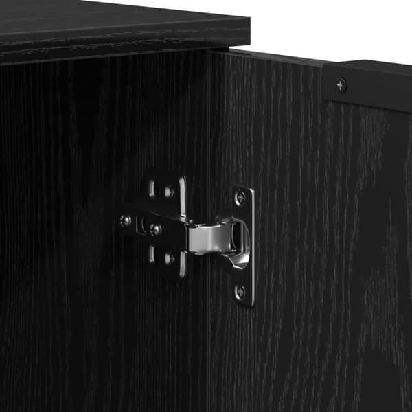 vidaXL Sideboard Set av 2 Svart ek Konstruerat trä Stor Buffé