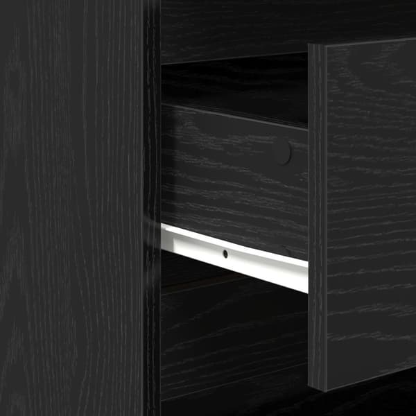 vidaXL Sideboard Set av 2 Svart ek Konstruerat trä Stor Buffé