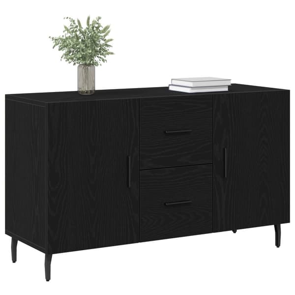 vidaXL Skabsbord Sort eg Træ 100 cm bred Buffet Rektangulær Moderne