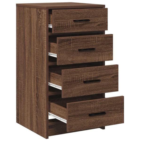 vidaXL Brun egetræ Konstrueret træ Medium Brun egetræ sideboard