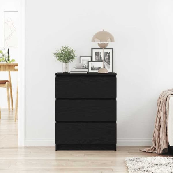 vidaXL Byrå svart ek 60x35x76 cm konstruerat trä
