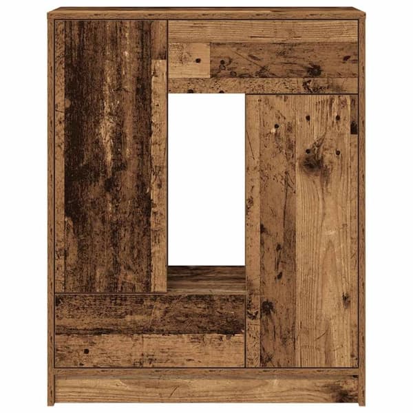 vidaXL Senkki laatikoilla ja ovilla vanha puu 73x31x90 cm