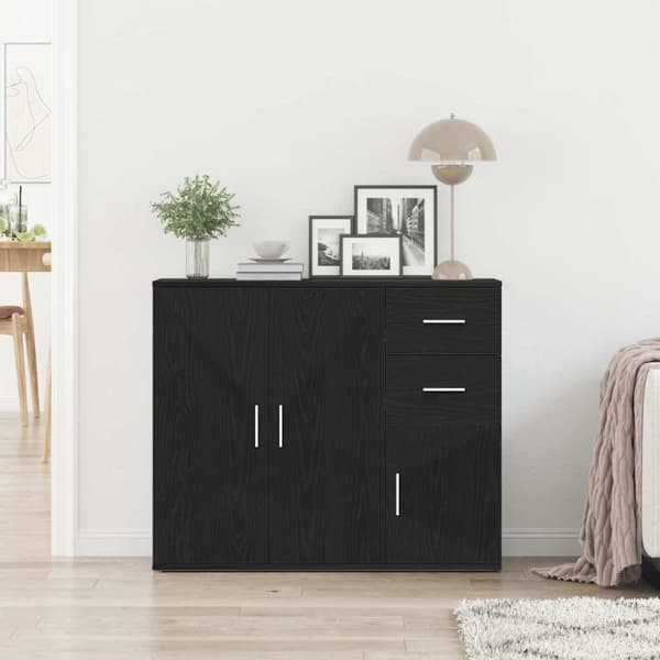 vidaXL Senkki musta tammi 91x29,5x75 cm tekninen puu