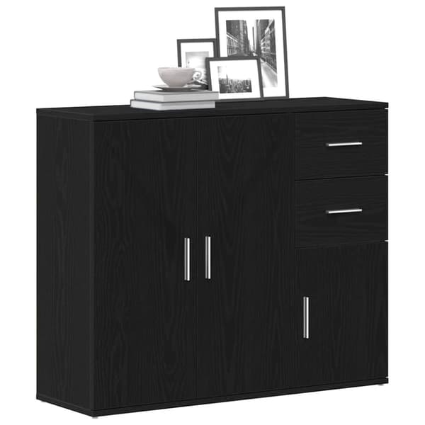 vidaXL Senkki musta tammi 91x29,5x75 cm tekninen puu