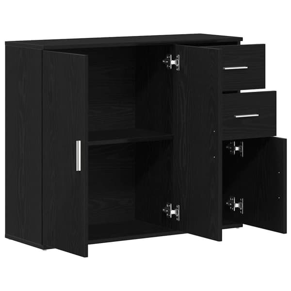 vidaXL Senkki musta tammi 91x29,5x75 cm tekninen puu