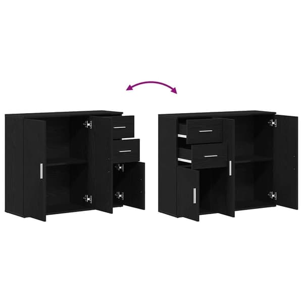 vidaXL Skjenk svart eik 91x29,5x75 cm konstruert tre