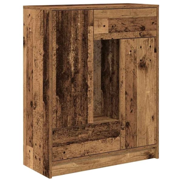 vidaXL Skjenk med skuffer og dører gammelt tre 73x31x90 cm