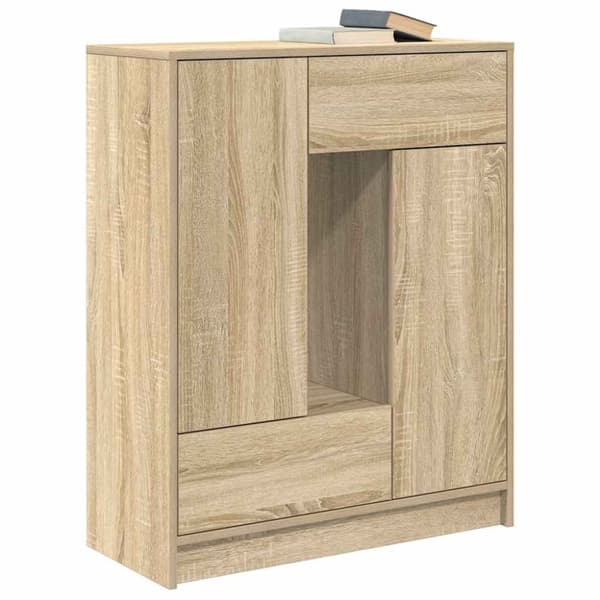 vidaXL Senkki laatikoilla ja ovilla Sonoma-tammi 73x31x90 cm