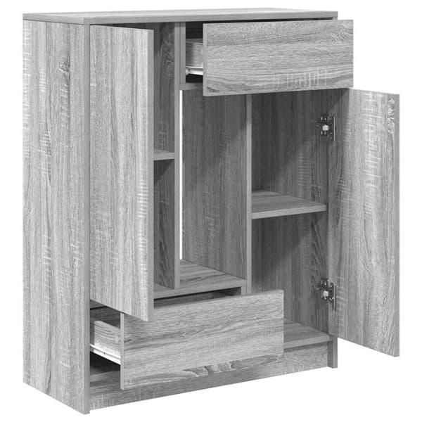 vidaXL Senkki laatikoilla ja ovilla harmaa sonoma 73x31x90 cm