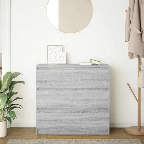 vidaXL Skjenk grå sonoma 80x35x76 cm konstruert tre