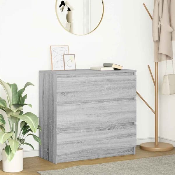 vidaXL Skjenk grå sonoma 80x35x76 cm konstruert tre