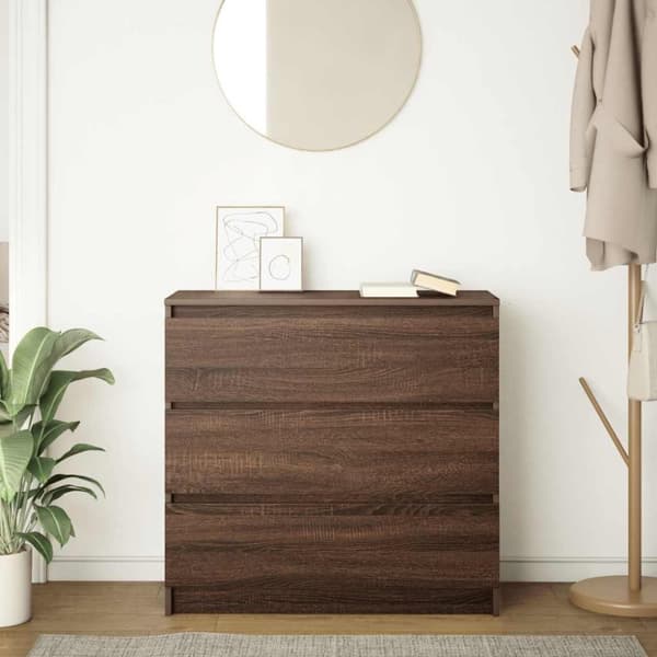 vidaXL Skjenk brun eik 80x35x76 cm konstruert tre