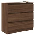 Miniatyrbilde 5 av 11: vidaXL Skjenk brun eik 80x35x76 cm konstruert tre
