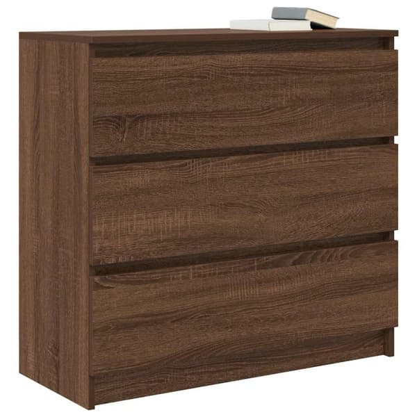 vidaXL Skjenk brun eik 80x35x76 cm konstruert tre