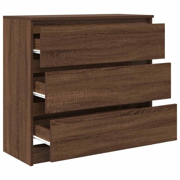 vidaXL Skjenk brun eik 80x35x76 cm konstruert tre