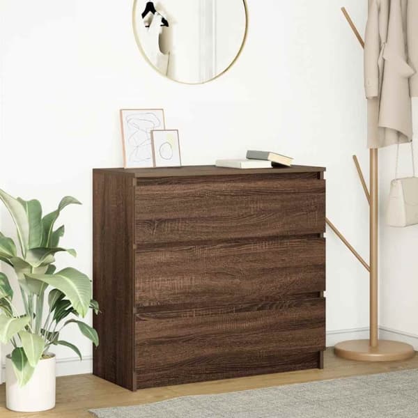 vidaXL Skjenk brun eik 80x35x76 cm konstruert tre