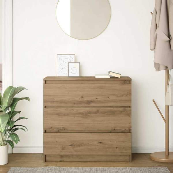 vidaXL Skänk hantverksmässig ek 80x35x76 cm konstruerat trä