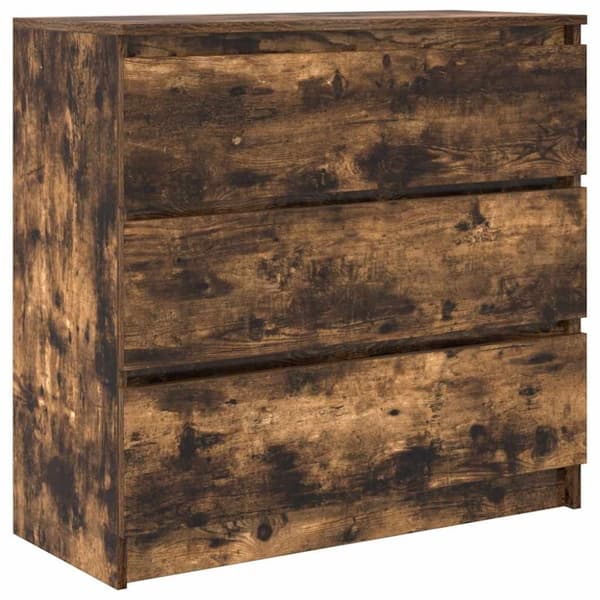 vidaXL Skjenk røkt eik 80x35x76 cm konstruert tre