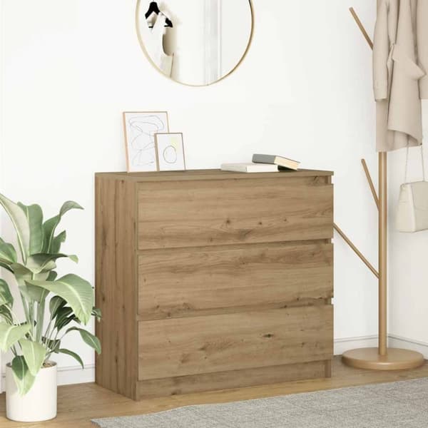 vidaXL skænk 80x35x76 cm konstrueret træ kunsteg