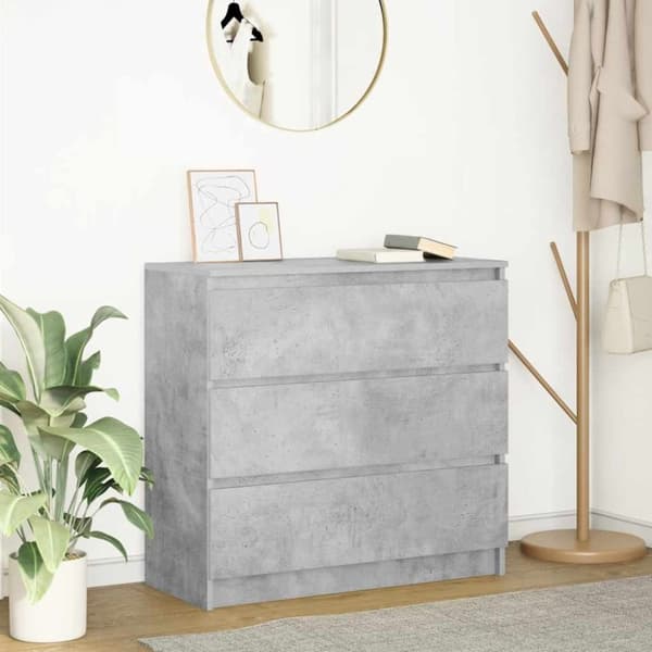 vidaXL skænk 80x35x76 cm konstrueret træ betongrå