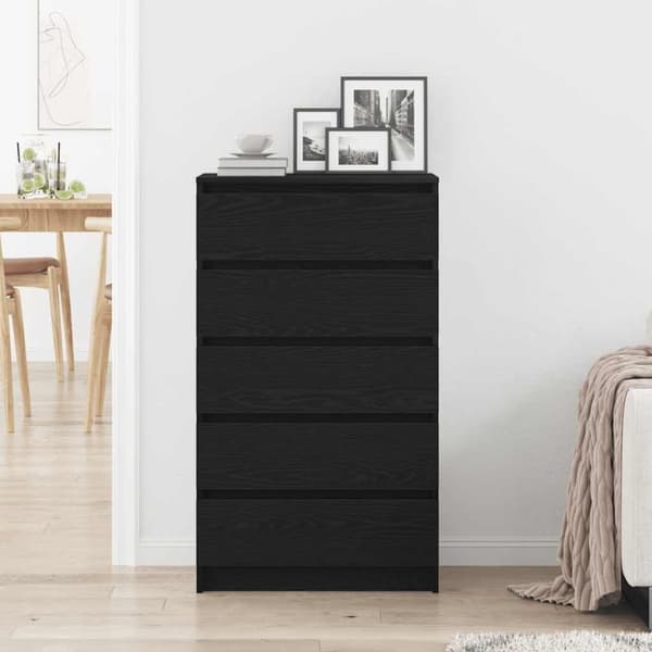 vidaXL kommode 60x36x103 cm konstrueret træ sort egetræsfarve