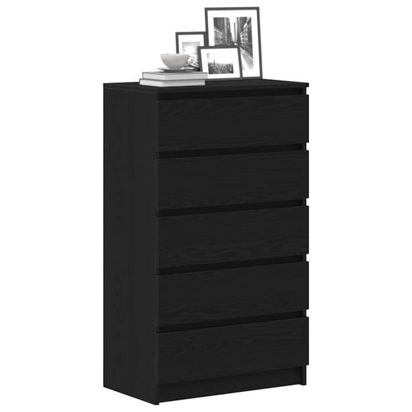 vidaXL kommode 60x36x103 cm konstrueret træ sort egetræsfarve