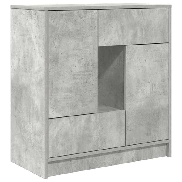 vidaXL skænk med skuffer og låger 70,5x34x74,5 cm betongrå