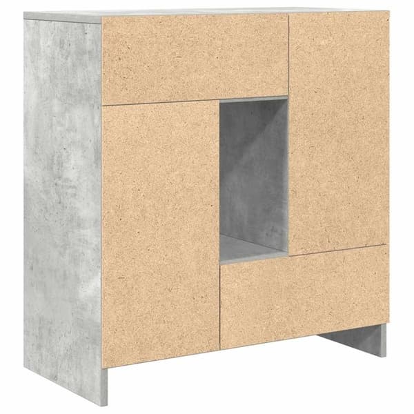vidaXL skænk med skuffer og låger 70,5x34x74,5 cm betongrå