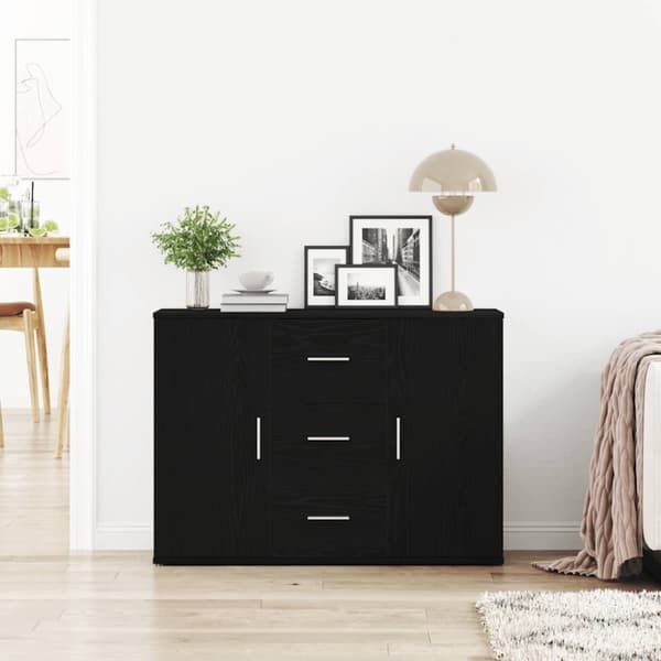 vidaXL Senkki musta tammi 91x29,5x65 cm tekninen puu