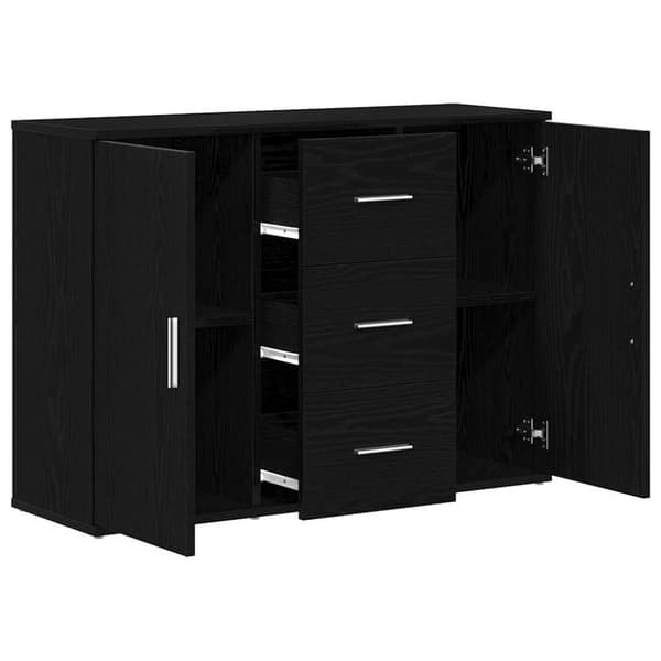 vidaXL Senkki musta tammi 91x29,5x65 cm tekninen puu