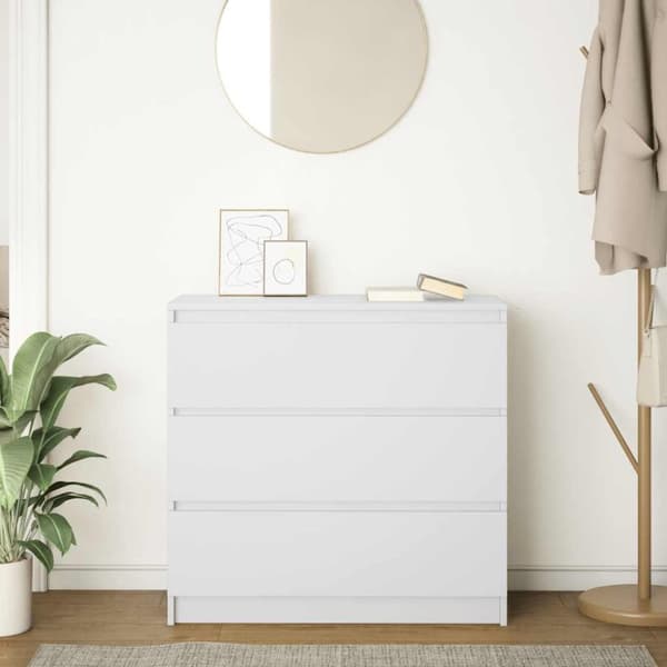 vidaXL skab 80x35x76 cm konstrueret træ hvid