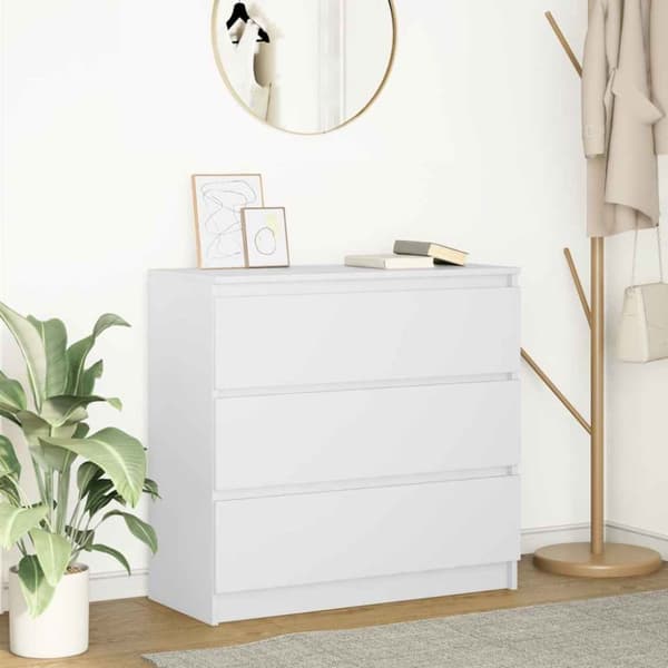 vidaXL skab 80x35x76 cm konstrueret træ hvid