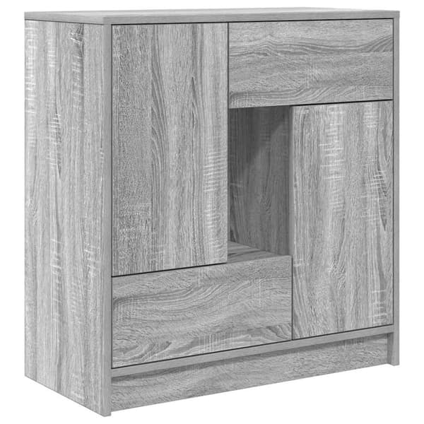vidaXL skænk med skuffer og låger 70,5x34x74,5 cm grå sonoma-eg