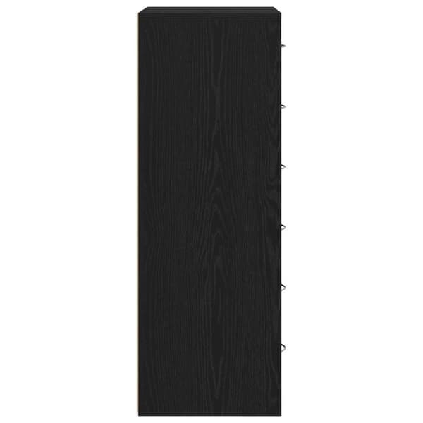 vidaXL skænk med 6 skuffer 50x34x96 cm konstrueret træ sort egetræ