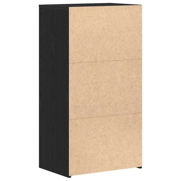 vidaXL skænk med 6 skuffer 50x34x96 cm konstrueret træ sort egetræ