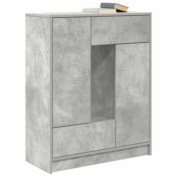 vidaXL Skänk med lådor och dörrar betonggrå 73x31x90 cm