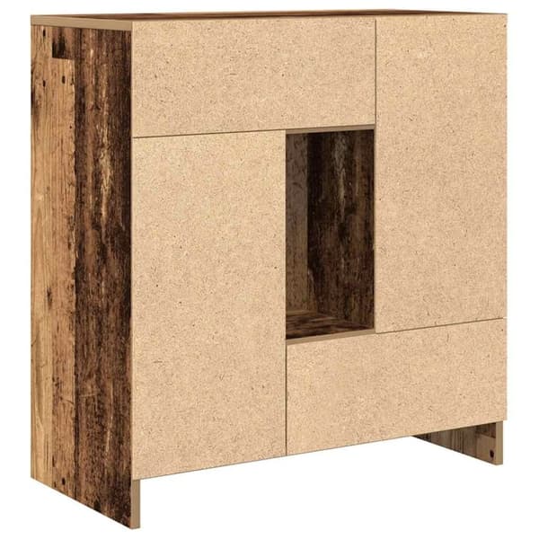 vidaXL Skjenk med skuffer og dører gammelt tre 70,5x34x74,5 cm