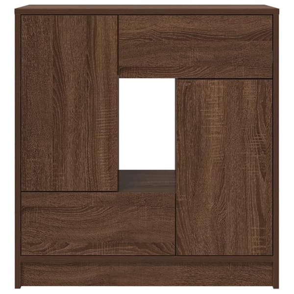 vidaXL Senkki laatikoilla ja ovilla ruskea tammi 70,5x34x74,5 cm