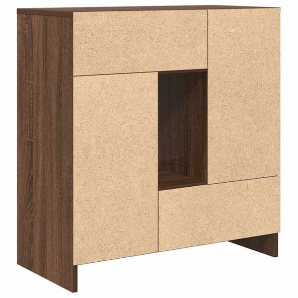 vidaXL Senkki laatikoilla ja ovilla ruskea tammi 70,5x34x74,5 cm