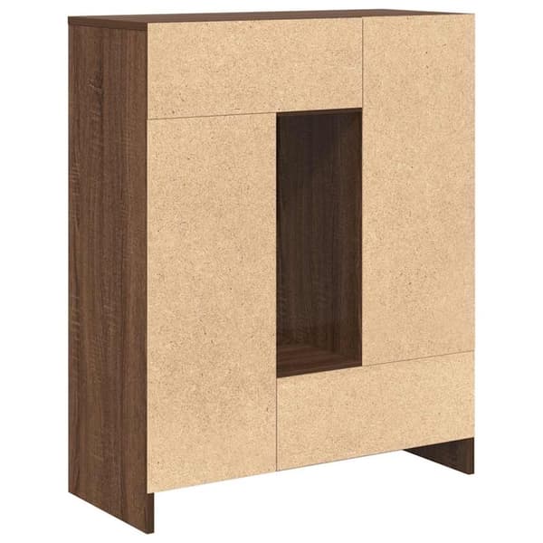 vidaXL Senkki laatikoilla ja ovilla ruskea tammi 73x31x90 cm