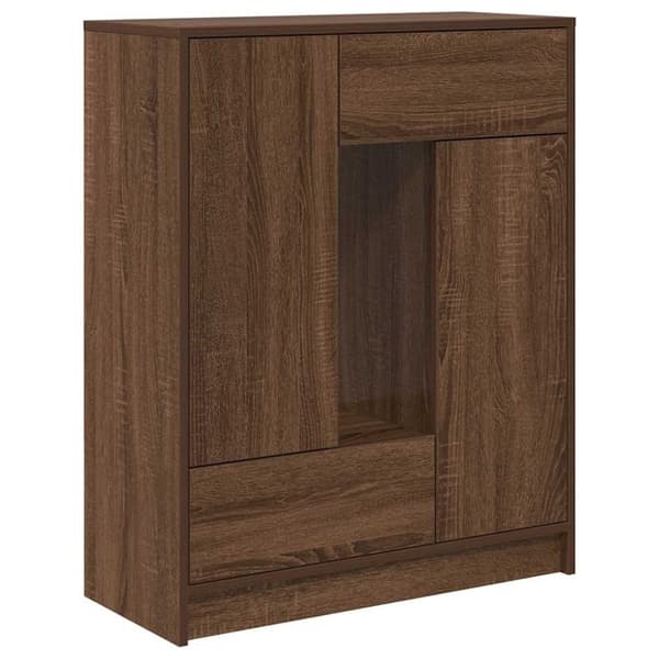 vidaXL Senkki laatikoilla ja ovilla ruskea tammi 73x31x90 cm