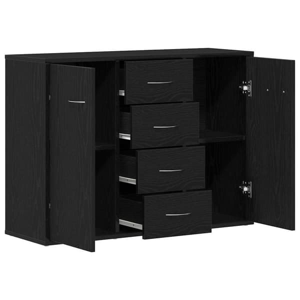 vidaXL Skjenk svart eik 88x30x64 cm konstruert tre