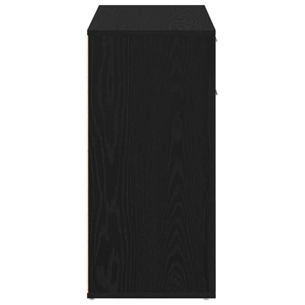 vidaXL skænk 80x36x75 cm konstrueret træ sort egetræsfarve