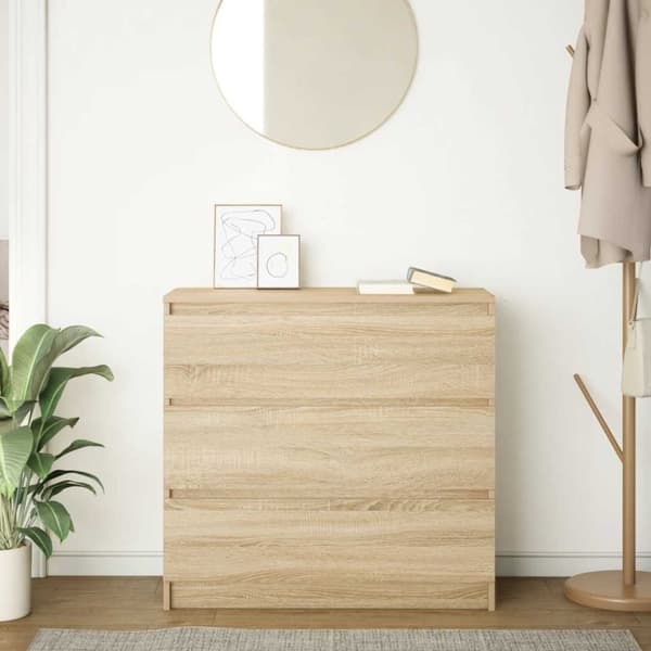vidaXL Skjenk sonoma eik 80x35x76 cm konstruert tre
