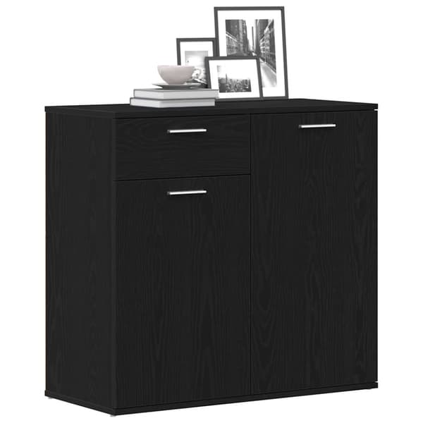 vidaXL Skåp svart ek 80x36x75 cm konstruerat trä