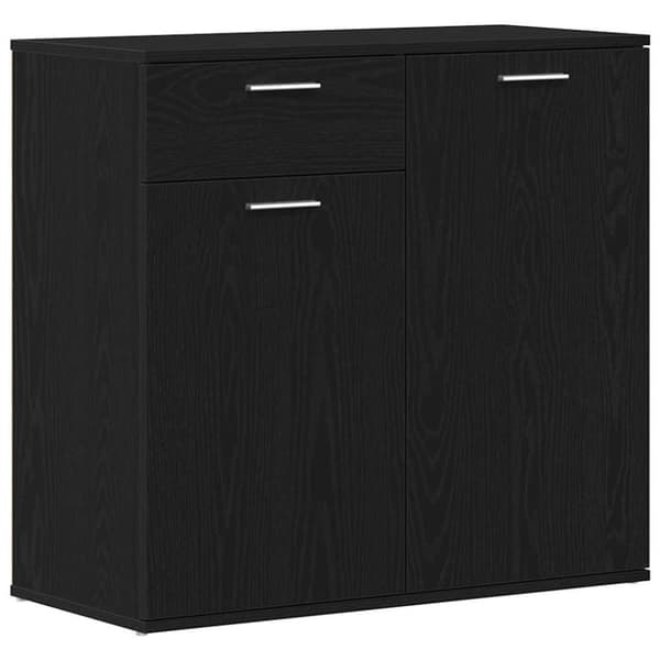 vidaXL Skåp svart ek 80x36x75 cm konstruerat trä
