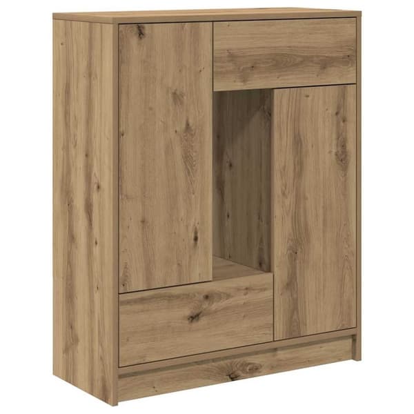vidaXL Skjenk med skuffer og dører artisan eik 73x31x90 cm