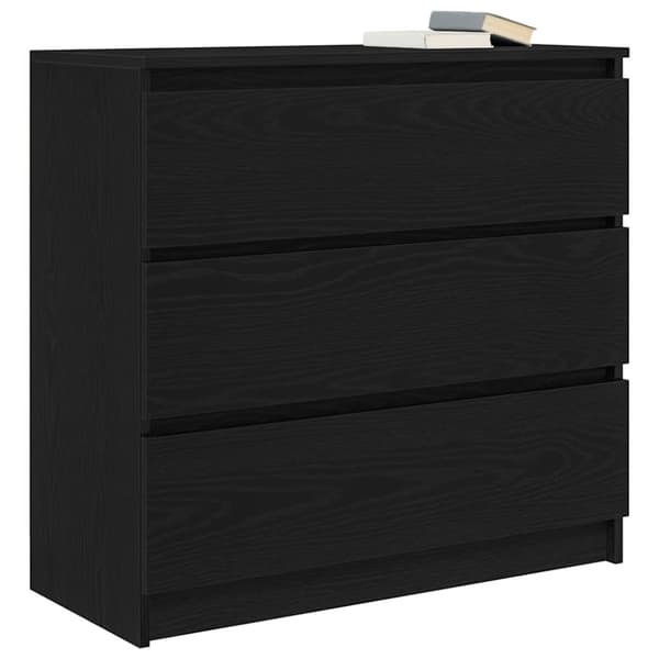 vidaXL Skänk svart ek 80x35x76 cm konstruerat trä