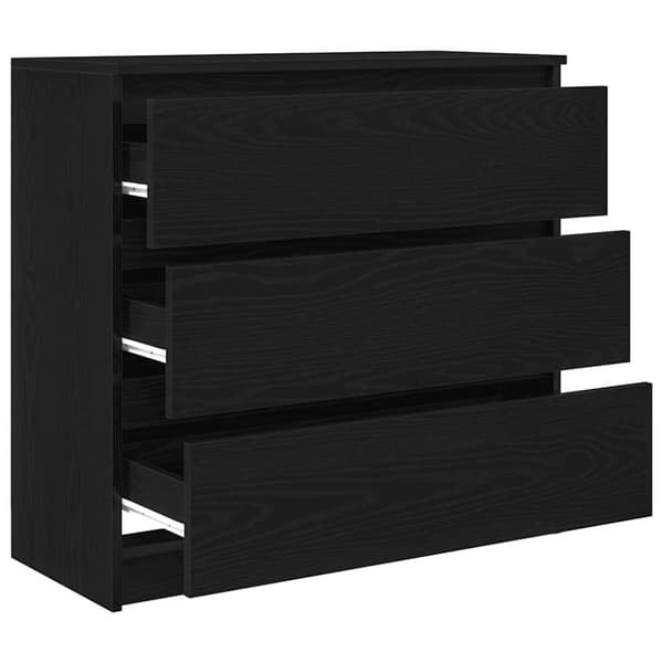vidaXL Skänk svart ek 80x35x76 cm konstruerat trä