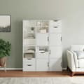 Miniatyrbillede 4 af 11: vidaXL sidekabinetter 6 stk ODDA 40x24x79 cm massivt fyrretræ hvid